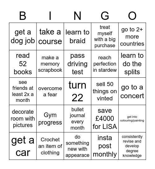 2025 Bingo Card