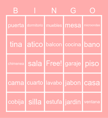 Bingo House Bingo Card