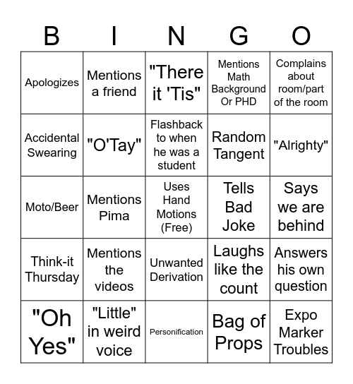 Hacker Bingo! Bingo Card
