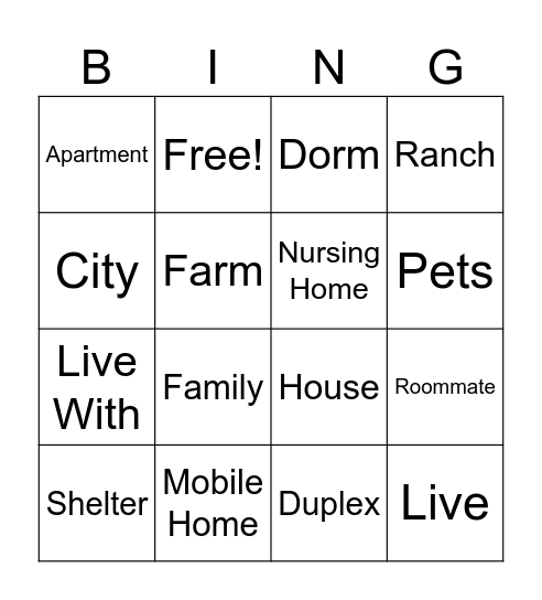 ASL 102 Bingo Card