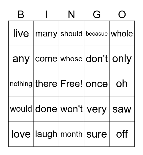 65 Bingo Card