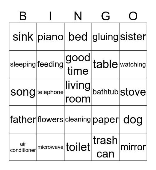 Story 5 U3,4 Bingo Card