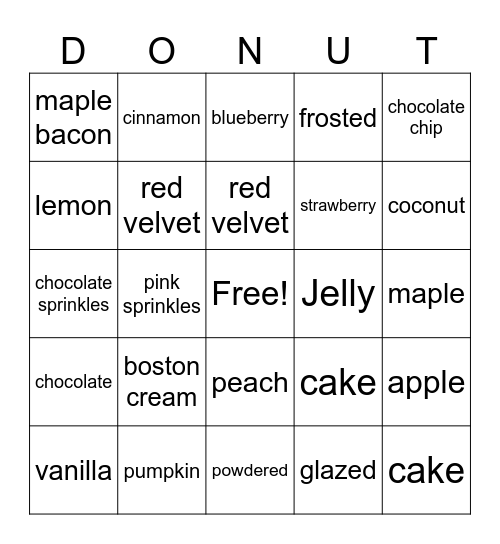 DONUT Bingo Card