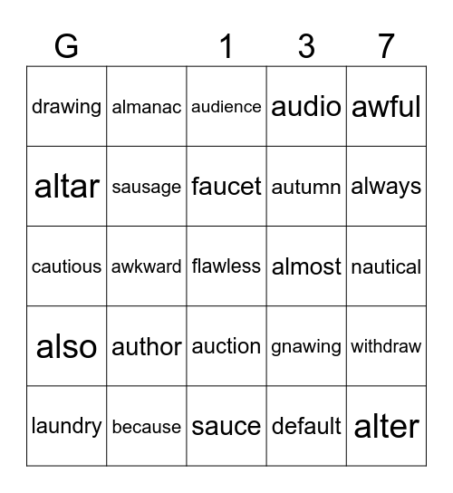 Bingo Card