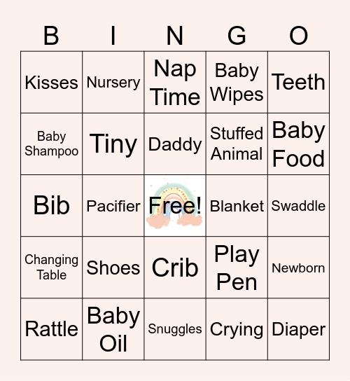 Baby Shower Bingo Card