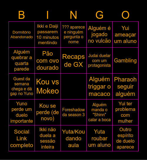 Dices - Essa escola cheia de maluco Bingo Card