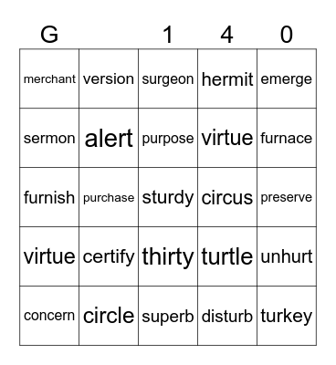 Bingo Card