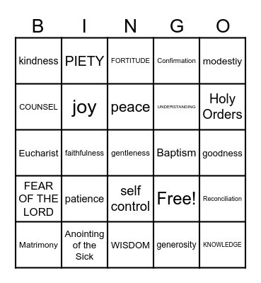 SPIRIT DAY Bingo Card
