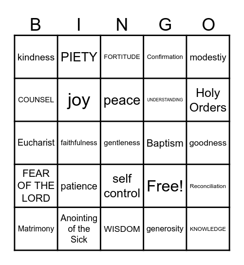 SPIRIT DAY Bingo Card