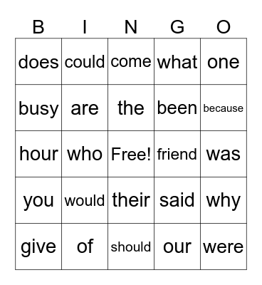 Red Flag Words Bingo Card