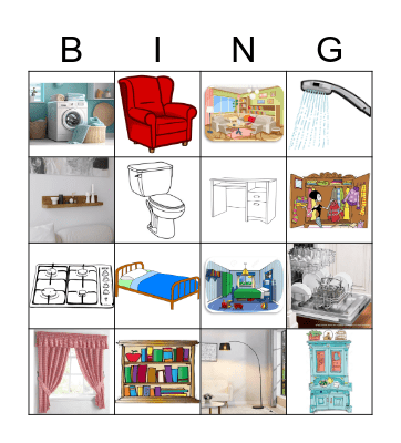 House and furniture Bingo Card