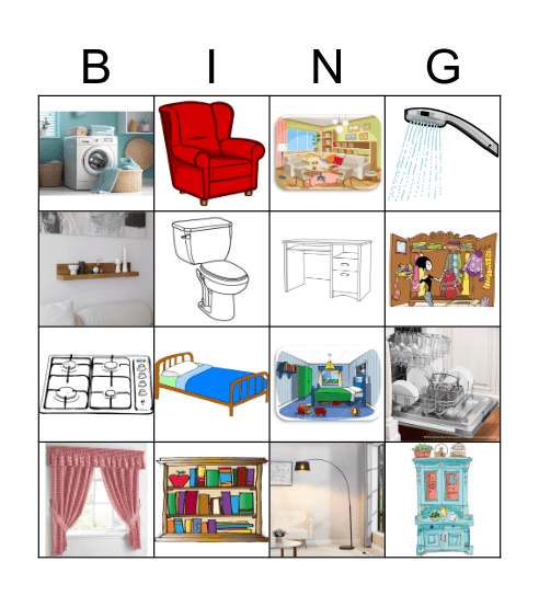 House and furniture Bingo Card