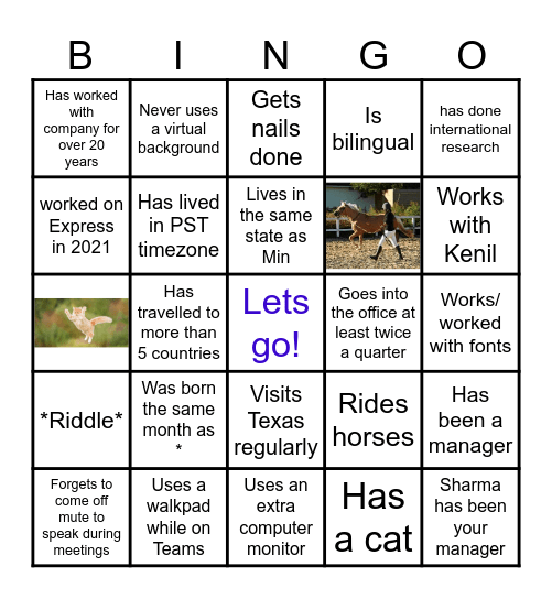 Farewell Bingo Card