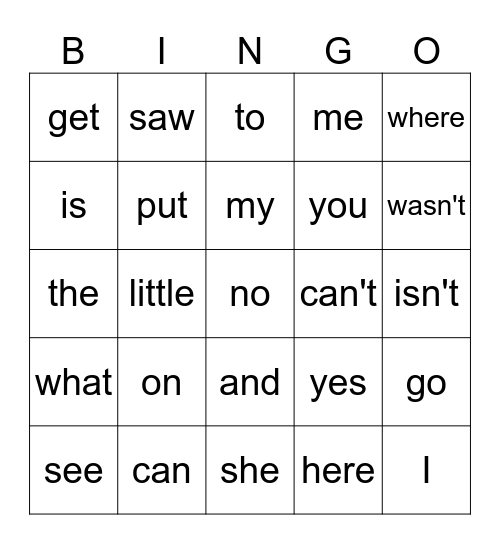 Beginning SIPPS Bingo Card