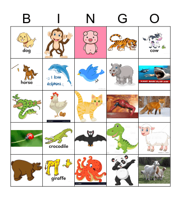 ANIMAL SOUNDS Bingo Card