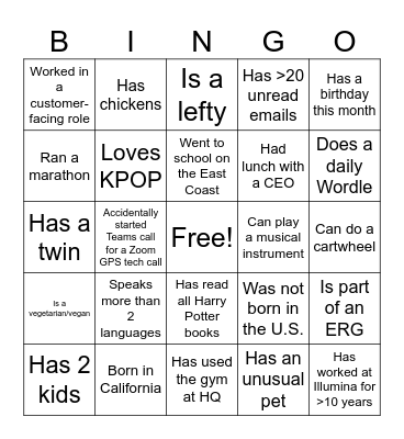 Work Besties! Bingo Card