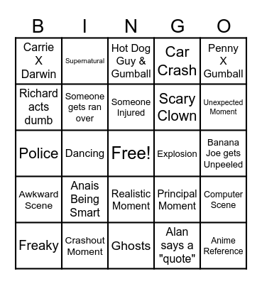 TAWOG Funny Moments Bingo Card