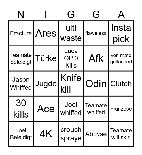 Vachlo Bingo Card