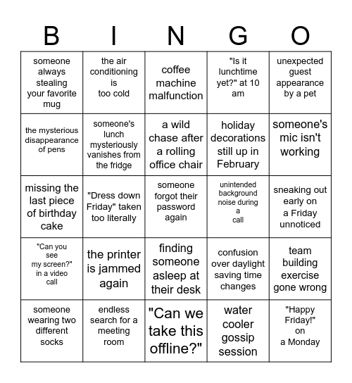 Office tropes Bingo Card
