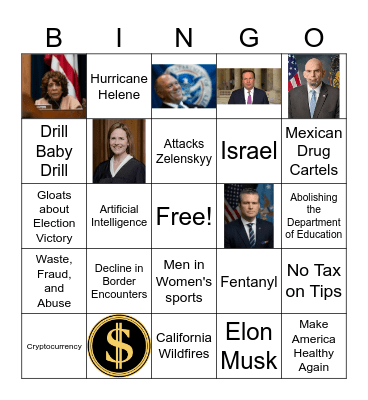 Joint Address to Congress Bingo Card