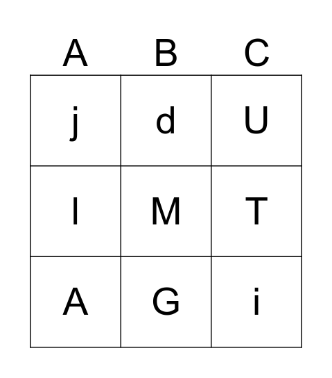 ALPHABET BINGO Card