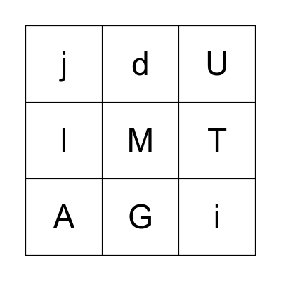 ALPHABET BINGO Card