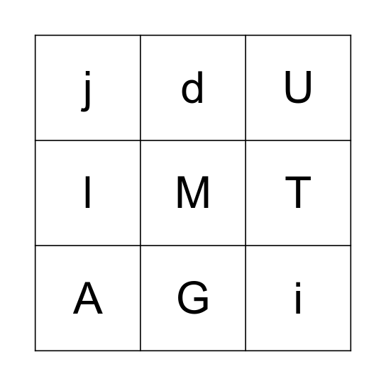 ALPHABET BINGO Card