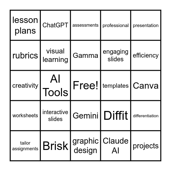 AI Bingo Card