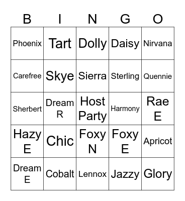 Bingo Blingo Bingo Card