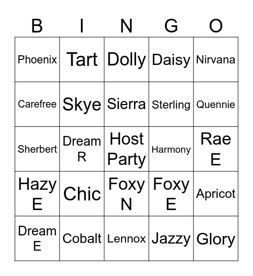 Bingo Blingo Bingo Card