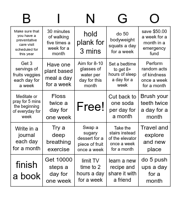 Wellness Bingo Card March Bingo Card