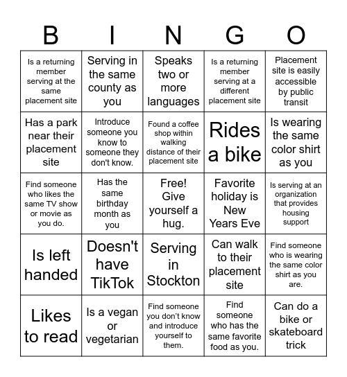 Interactive Human Bingo Card