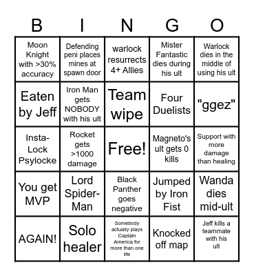Velo Gay Bingo Card