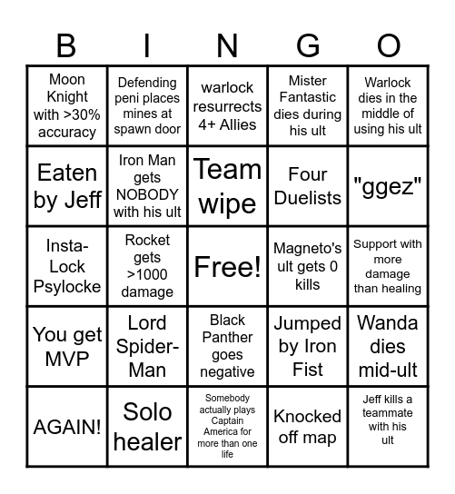 Velo Gay Bingo Card