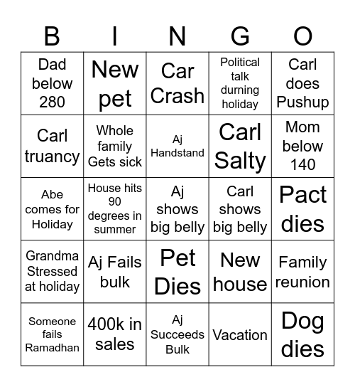 2025 bingo Card