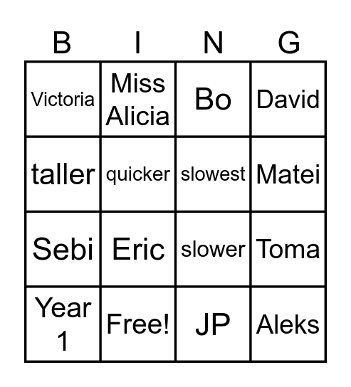 Spelling week 23 Bingo Card