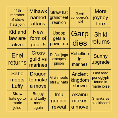 ONE PIECE 2025 (manga) Bingo Card
