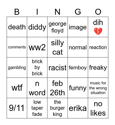 bingo insta Bingo Card