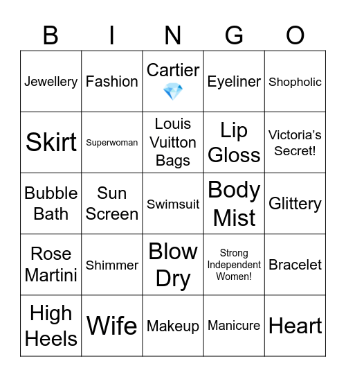 Women Bingo Card