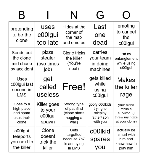 007n7 Main Bingo Card