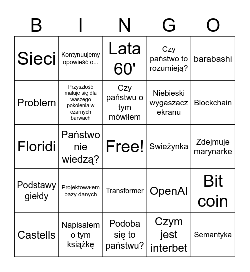 Maciąg bingo Card