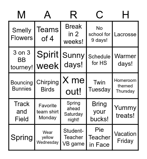MARCH MADNESS! Bingo Card