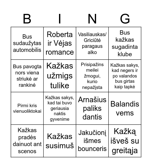 Šimtadienio bingo Card