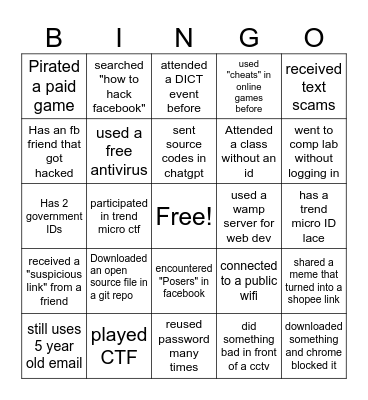 Security Bingo Card