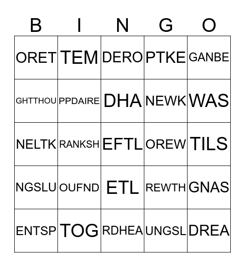 IRR. VERBS IXL 2-7 AND SET#1 Bingo Card