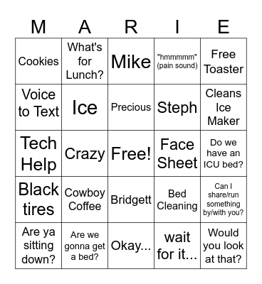 MarieNGO Bingo Card