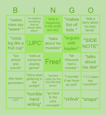 MR WIKOWSKI BINGO Card