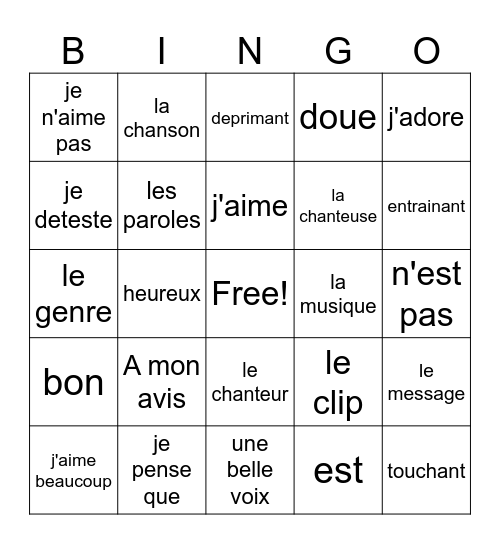 Manie Musicale Bingo Card