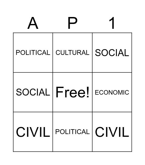 UNIVERSAL DECLARATION OF HUMAN RIGHTS Bingo Card