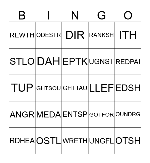 IRR.VERBS IXL 2-7 AND SET #1 Bingo Card